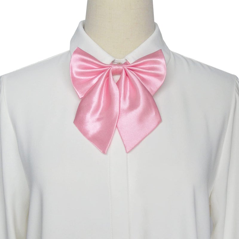 SYAYA Bow Tie for Women & Teen Girls, Ladies Elegant Satin Bowtie for School Uniforms Graduation or T-shirt Accessory W-B1 (Pink) - Image 3